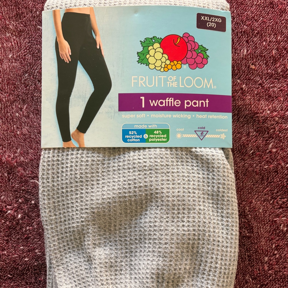 Fruit of the Loom Gray Waffle Pant Thermals